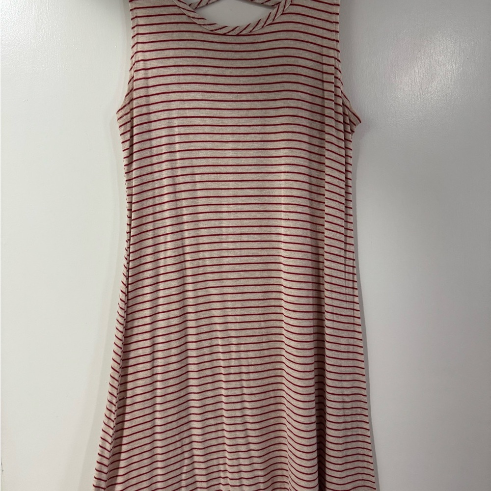 Olivia Rae Red and Cream Sleeveless A-Line Mini Dress